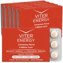 Viter Energy Koffeiniertes Gum 60mg Koffein, B Vitamine, Guarana, Sugar Free. (Cinnamon, 12pcs, 6 Pack)