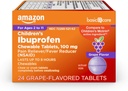 Ibuprofen Chewable Tablets 100 mg, Uva Flavor, Dolore e Riduttore Di Fase (NSAID), Per Sore Throat, Toothache, Headache Relief e More, 24 Conte