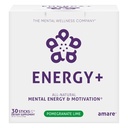 Energy+ Pflanzenbasierte Mental Energy & Motivation Drink, Pomegrate Lime, 30 Sticks