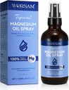 Reines Magnesium Öl Spray, 100% natürliches organisches Magnesiumöl, Magnesium Spray für Füße, einfach zu bedienen und zu absorbieren, 4.0 fl oz