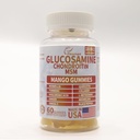 Glucosamin Chondroitin-Gummien mit MSM 60 CT Zucker kostenlose Glucosamin Chondroitin-Gummien Dreifache Stärke für gemeinsame Gesundheit und Immununterstützung für Erwachsene, Männer und Frauen - Mango Flavor