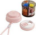 Pink Pille Box für Frauen Geldbörse, Kleine Pille Box, Reise Pille Organizer, 4 Fächer für Pill Bottles, passt in Tasche, Handtasche Pille Organizer, Reise Pille Fall (Pink)
