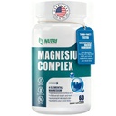 Magnesium Complex Supplement 500 mg- Magnesium Mineral Supplements, Magnesium Glycinat, Citrat, Malat, Taurat mit B6 - Knochen, Herz, Muskel & Nervous System Unterstützung - 60 Kapseln