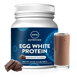 MRM Nutrition Egg White Protein | Chocolate Flavored | 23g Fat-Free Protein | con enzimi digestivi | Highest Biological Value | Clinically Tested | 20 Servings