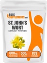 BulkSupplements.com St. John's Wort Extract - St. Johns Wort Supplement, Kräuterergänzung für Stimmung - Vegan & Gluten Free, 600mg pro Servierung, 500g (1.1 lbs) (Pack von 1)