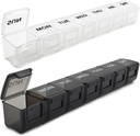 2 Pack Wöchentliche Pille Organizer, Große 7 Tage Pille Case, Tägliche Vitamin Case Medicine Box, AM/PM Pille Behälter für Medizin ergänzt Fischöl (Weiß & Schwarz)