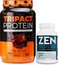 Nutrologie TRIPACT Proteinpulver, 7-in-1 Meal Ersatz Shake, Creamy Chocolate (40 Servierungen) Zen Natural Magnesium Supplement (30 Servierungen)