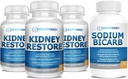 3 Pack Natural Kidney Cleanse zur Unterstützung von Kidney-Funktion und Detox, 60 Kapseln + Natriumbicarbonat 650mg Kapseln verzögerte Freigabe für die Unterstützung normaler Kidney-Funktion & Kidney Health Supplement