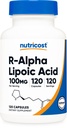 Nutricost R-Alpha Lipoic Acid 100mg, 120 Capsules - Veggie Capsules, Non-GMO, Gluten Free