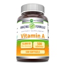 Erstaunliche Formeln Vitamin A 10000 IU Ergänzung | als Retinyl Palmitate | 3000 Mcg | Softgels | Non-GMO | Gluten Free Made in USA (1 Pack, 500 Count)