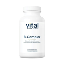 Vital-Nährstoffe Vitamin B-Komplex | Vegan High-Potency Methylierte B-Komplexe Vitamine | B Vitamine unterstützen Energieproduktion, Stoffwechsel und Herzgesundheit* | Gluten, Milch, Soja Free | 120 Kapseln