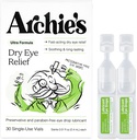 Rimedi di Archie, Rilievo Occhi Secchi, Gocce Occhi Ultra Lubrificanti, Formula Pulita e Vials Senza Preservativi, Singolo-Uso, Per Irritazione e Occhi Rossi, Lacrime Naturali, 30 Conte