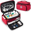 CURMIO Small Medicine Aufbewahrungstasche Leere, Familie Erste Hilfe Box, Pill Bottle Organizer für Notfall medizinische Versorgung, Rot (nur, Patent Pending)