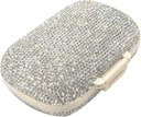 Bling Diamond Pille Organizer mit 8 Komponenten,täglich Reisen Portable Pille Case Doppelseitige Strass Pille Box für Vitamin/Cod Liver Öl Medizin Kit (Silber)
