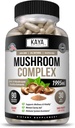 Kaya Naturals Premium Pilz Complex Potent 1995mg pro Servierung – Wellness Support – Non-GMO & Gluten-Free – 90 Kapseln