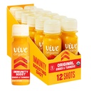 Vive Organic Immune Support Shot, Kaltgepresste Ingwer, Turmeric, & Echinacea, Glutenfrei, Vegan, Immunität Boost Original, 2 Fl Oz (Pack von 12)