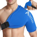 Atsuwell XL Shoulder Ice Pack Wrap, Schultern Ice Packs Rotator Cuff Kalte Therapie, Cold Pack Schulter Kompressionshülle für Damen, Schultern Kalte Pack Ärmel für Unglück, Blau