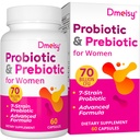 Vaginal Probiotics, 70 Billion CFU Probiotics für Frauen, 13-in-1 Frauen Probiotic & Organic Prebiotics für Vaginal, Urinary, pH Balance, Immune, Gut & Digestive, Bloating Health - 2 Monate Versorgung