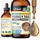 BIO KRAUTER Türkei Tail Mushroom Supplement - Türkei Tail Extract for Immune Support - Vegan, Alkohol & Zucker Kostenlose Tropfen 4 Fl.Oz.