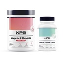 Nature's Pure Blend Nitric Oxide Flow & Liquid Beets Bundle - Blutdruckunterstützung, Zirkulationserhöhung - Organic Beet Root Powder 8.000mg