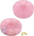 Portable Weekly Pill Organizer 7 Tage Pillen Container, Runde Pille Fall Reisen Freundlich, Tägliche Woche Pill Reminder Fall, BPA-freies Vitamin, Ergänzung, Fischöl, Heilmittel Planner (Pink)