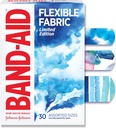Band-Aid Marke Flexible Stoff Klebebänder, Komfortable flexibler Schutz & Wound Pflege für Minor Cuts & Scrapes, Erste Hilfe Bandage mit einem Wasser Farbe Design, sortierte Größen, 30 ct