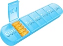 Wöchentliche Pille Organizer 1 Mal am Tag, Reise Pille Box 7 Tage Extra große Komponenten Vitamin Halter, Tägliche Pille Container 7day XL Medizinspender für Fischöl Fall (blau)