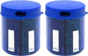 Monster Jr Ergänzung Pillenspender auf Etiketten - hält kleine Medium Medikamente Vitamine und einfach verzichten aus einem Behälter Inklusive Compartment Labels (Monster Jr Blue UV - 2 Pack)