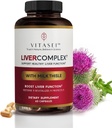 VITASEI Liver Cleanse Detox & Repair, Liver Complex W/Milk Thistle Extract, Garcinia, Curcumin C3, Unterstützung pflanzliche Nahrungsergänzung, Detox Formul für Frauen & Männer, 60 Kapseln