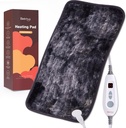 Bearhug Electric Heizkissen 12''x24''' Doppel-Sided Faux Fur Heated Pad, 6 Heat Levels, 2H Auto-Off, Moist & Dry Heat Therapy für Rückenschmerzen Relief, Maschinen washable, ETL Certified - Geschenkbox