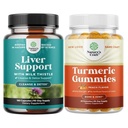 Bundle of Liver Cleanse Detox & Repair - Silymarin Milk Thistle mit Dandelion Root Choline Beetroot Artichoke Extract und Turmeric Curcumin Gummis mit schwarzem Pfeffer Curcumin Pulver für Joint Support