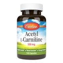 Carlson - Acetyl L-Carnitin, 500 mg, Kognitive Gesundheit, Gehirnfunktion & Energieproduktion, 120 Kapseln