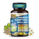 VEGATOT Organic Cortisol Wellness Complex 15-in-1 Formel mit Magnesium Ashwagandha St. John's Wort Valerian Rhodiola Rosea Passionflower Kamille
