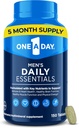 Ein Tag Männer Multivitamin Daily Essentials, Multivitamin für Männer Tablet, unterstützt gesunde Muskelfunktion, physische Energie und Immungesundheit mit Vitamin B12, Vitamin C und Zink, 150 Zähler
