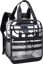 Klarer PVC-transparenter Rucksack, große Multi-Pocket für Arbeit & Reisen (schwarz)