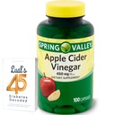 vinaigre de cidre de pomme 450mg. Spring Valley Capsules de vinaigre de cidre de pomme 450 mg 100 Compte, non-OGM, supplément sans gluten avec 45 diabète décodé de Luall
