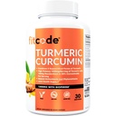 fitcode Turmeric Curcumin mit 95% Curcuminoids, Höchste Potenz, Non-GMO, Glutenfrei, 1500mg Ultra-Pure Turmeric Curcumin mit BioPerine für verbesserte Absorption, 30 Servieren Veggie Kapseln
