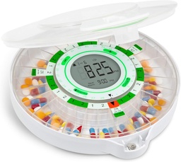 Live Fine 28-Day Automatische Pillenspender mit aufgerüsteten LCD-Anzeige, Schlüsselschloss, Ton &amp; Licht für Rezepte, Medikamente, Vitamine, Ergänzungen &amp; Mehr