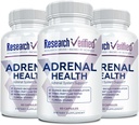 Forschung Verified Adrenal Support - 180 Kapseln - Unterstützung Adrenal Gland Funktion, Boost Energy, Balance Cortisol - Pilze, B Vitamine, Bioflavonoide, BioPerine