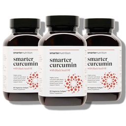 Smarter Nutrition Curcumin Softgels - Vegan High Absorption 400 mg Curcumin Supplement Standardisiert auf 95 % Tetrahydrocurcuminoide + Schwarzes Saatgut Öl & Ginger für Gelenk- und Immungesundheit - 180 Ct