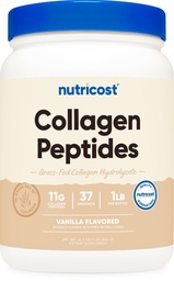 Nutricost Collagen Peptides Powder 1LB (454 G) (Vanilla) - Grass Fed Bovine Collagen Hydrolysate