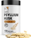 Es ist Just! - Psyllium Husk, Nahrungsfaserergänzung, Veggie Kapseln, 1500mg pro Servierung, 150ct Flasche (150 Count)