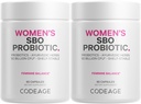 Codeage Femmes Supplément probiotique - 50 milliards UFC - SBO Probiotiques et prébiotiques - canneberges - Féminine Santé - Mélange botanique fermenté, complément alimentaire entier - Vegan, non-OGM - 2 paquets