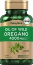 Piping Rock Oregano Öl Softgel Kapseln 4000mg | 200 Pillen | Kräuterextrakt Ergänzung | Wild Harvested | Non-GMO, Glutenfrei