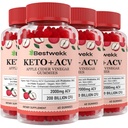 Apfelessiggummis, Max Strength 2000mg ACV Gummy mit Probiotics, B12 und Keto-Unterstützung, Für Verdauung, Stoffwechsel, Detox, Gut & Immune Gesundheit, Gelatin-frei, Non-GMO, 240 Keto acv Gummis