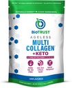 BioTrust Multi Collagen Protein Pulver + Keto MCT Öl – 5 Arten (I, II, III, V, X) & 100% Caprylic Acid C8 - Unterstützung erhöhter Ketone, Stoffwechsel, Gelenke & Schönheit Alle in 1 Collagen Pulver (Unflavored)