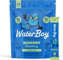 Waterboy Weekend Recovery | 3,200mg Elektrolyt-Pulver-Packets | Ginger + L-Theanin + Vitamine | Kein Zucker, Alle natürlichen, Glutenfrei | 24 Getränke-Stick-Mix (Lemon Lime)
