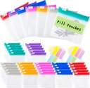 Pill Pouch Bags Reusable Travel Pill Pouches mit Labels Set 35 Stück Pill Baggies Daily Medicine Pill Organizer Small Medicine Bag Self Seal Plastic Pill Packets mit Slide Lock (7 Farben)