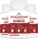 Astaxanthin und Lycopin 70mg,Astaxanthin-Ergänzung mit Phosphatidylcholin, Lutein und Zeaxanthin, Leistungsstarke Antioxidantien-Ergänzung (180 Kapseln)