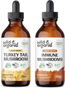 Wild & Organic Türkei Tail Tinkture 4 fl oz & Immune Pilze Tinktur 4 fl oz